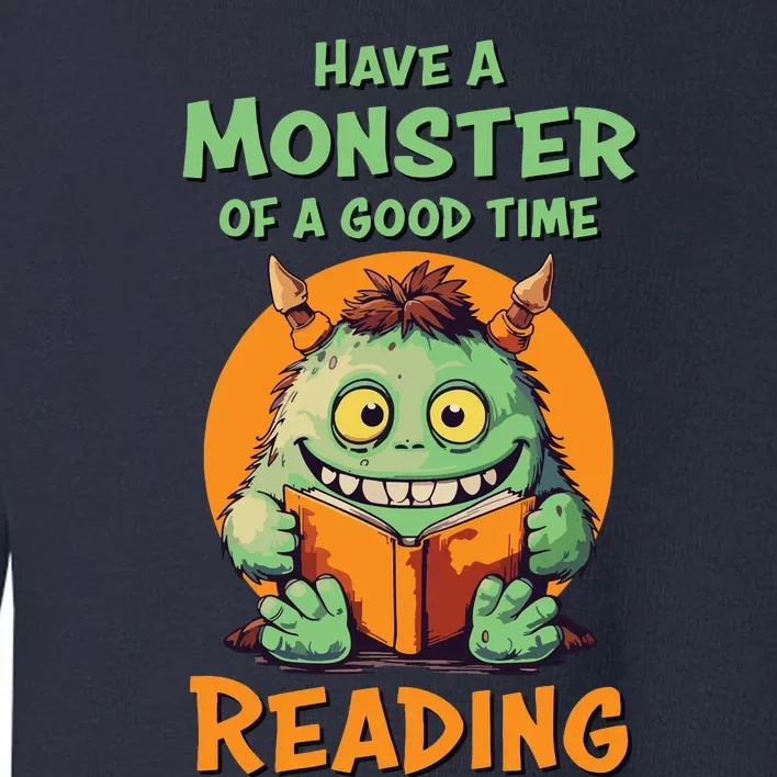 Funny Halloween Teacher Librarian Monster Reading Books Toddler Sweatshirt