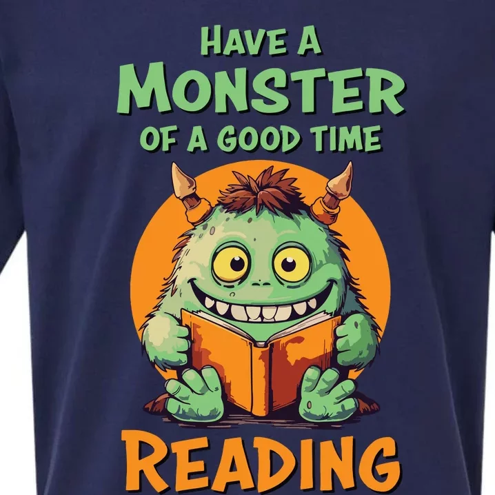 Funny Halloween Teacher Librarian Monster Reading Books Sueded Cloud Jersey T-Shirt