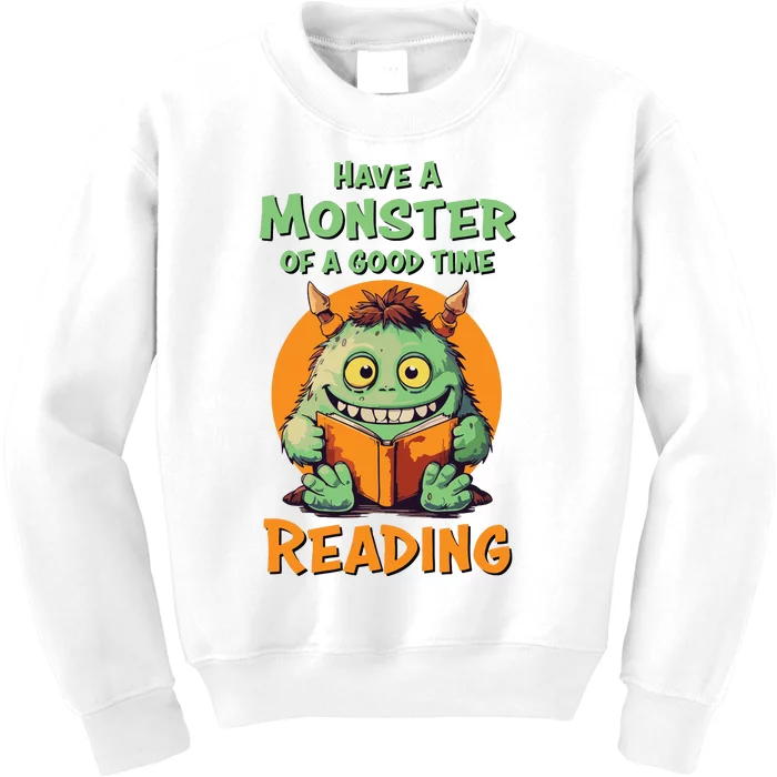 Funny Halloween Teacher Librarian Monster Reading Books Kids Sweatshirt