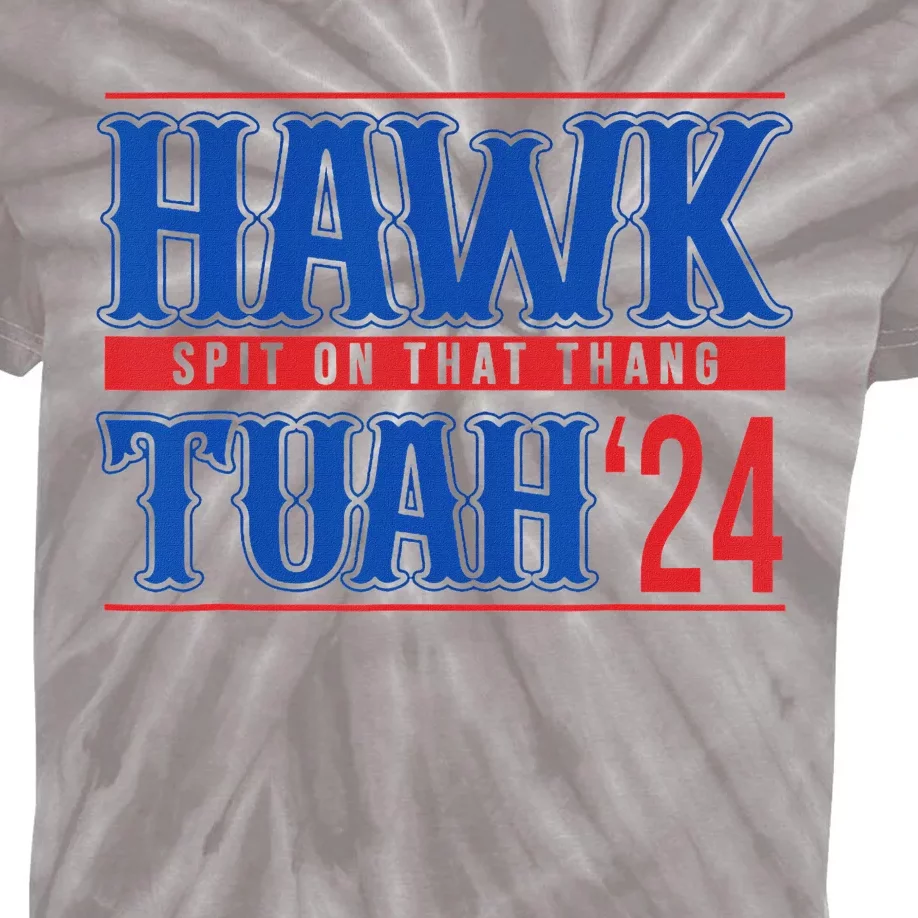 Funny Hawk Tuah 24 Sayings Design Kids Tie-Dye T-Shirt