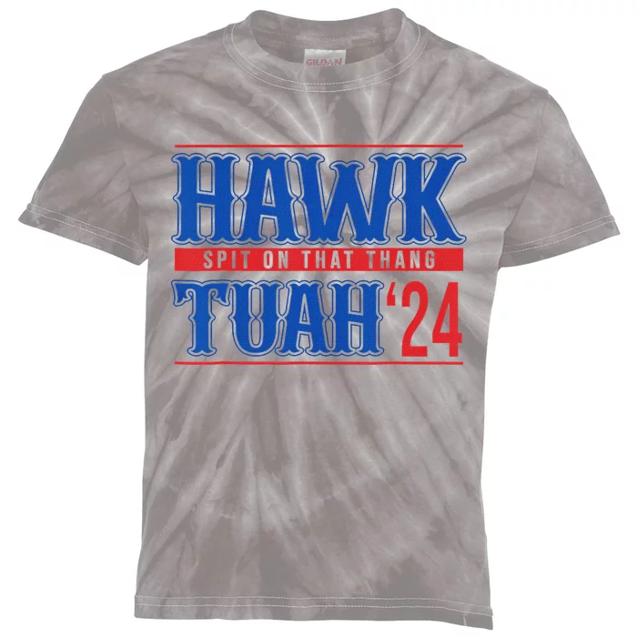 Funny Hawk Tuah 24 Sayings Design Kids Tie-Dye T-Shirt