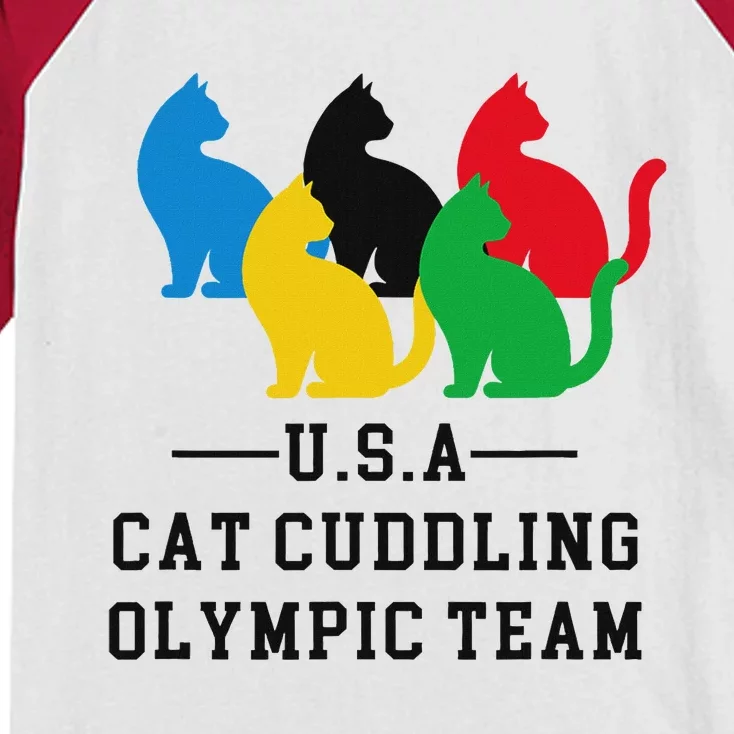 Funny Hawk Tush Cute Cat Cuddling Olympic Teamhawk Tuah 24 Funny Tank Top Design Kids Colorblock Raglan Jersey