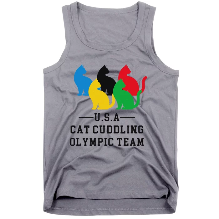 Funny Hawk Tush Cute Cat Cuddling Olympic Teamhawk Tuah 24 Funny Tank Top Design Tank Top