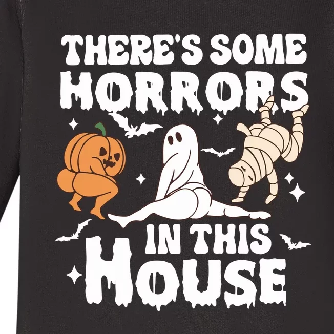 Funny Halloween Theres Some Horrors In This House Baby Long Sleeve Bodysuit