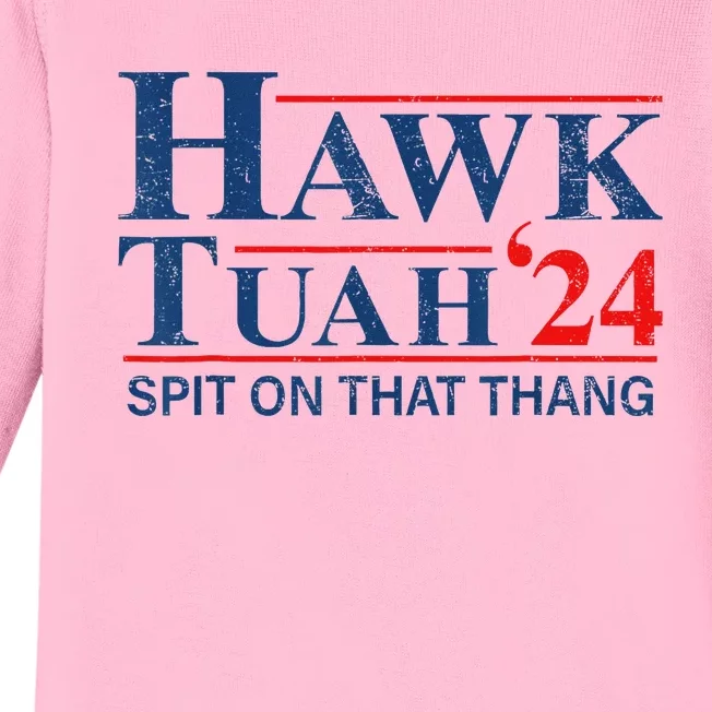 Funny Hawk Tush Presidential Parody Baby Long Sleeve Bodysuit