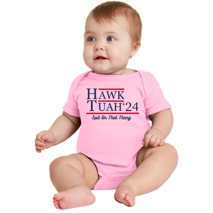 Funny Hawk Tush Messy Bun Design Baby Bodysuit