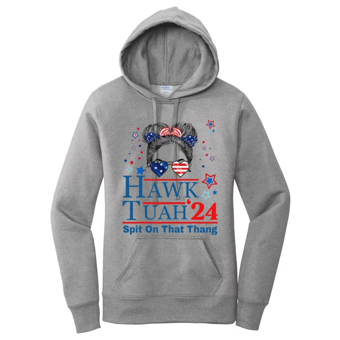 Funny Hawk Tush Messy Bun Design Women's Pullover Hoodie