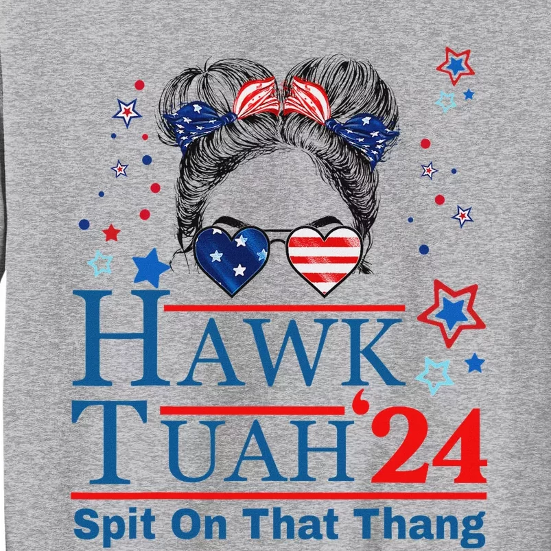 Funny Hawk Tush Messy Bun Design Tall Sweatshirt