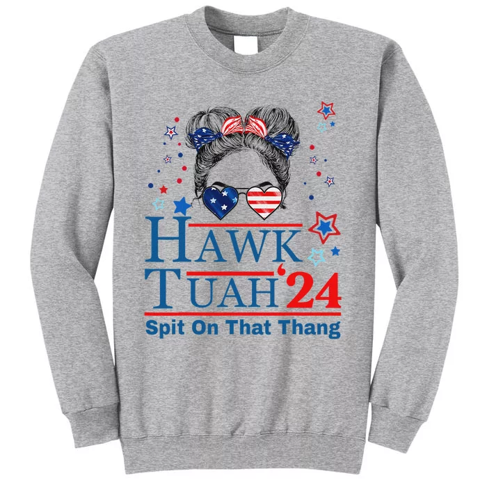 Funny Hawk Tush Messy Bun Design Tall Sweatshirt