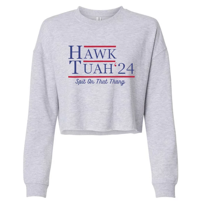 Funny Hawk Tush Presidential Parody Cropped Pullover Crew