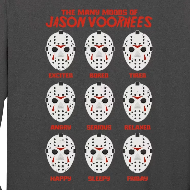 Funny Halloween The Many Moods Of Jason Voorhees Long Sleeve Shirt