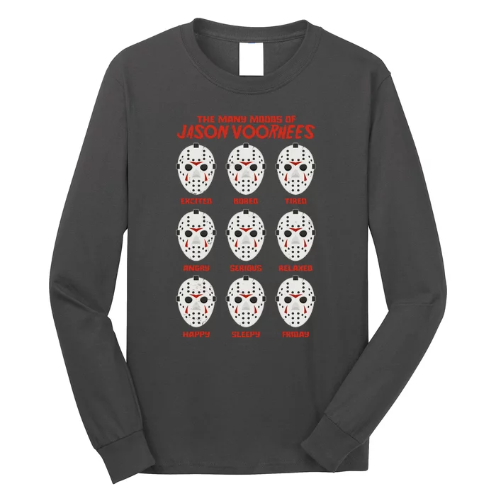 Funny Halloween The Many Moods Of Jason Voorhees Long Sleeve Shirt