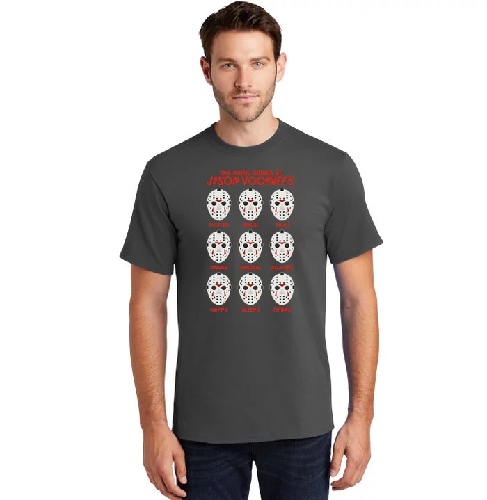 Funny Halloween The Many Moods Of Jason Voorhees Tall T-Shirt