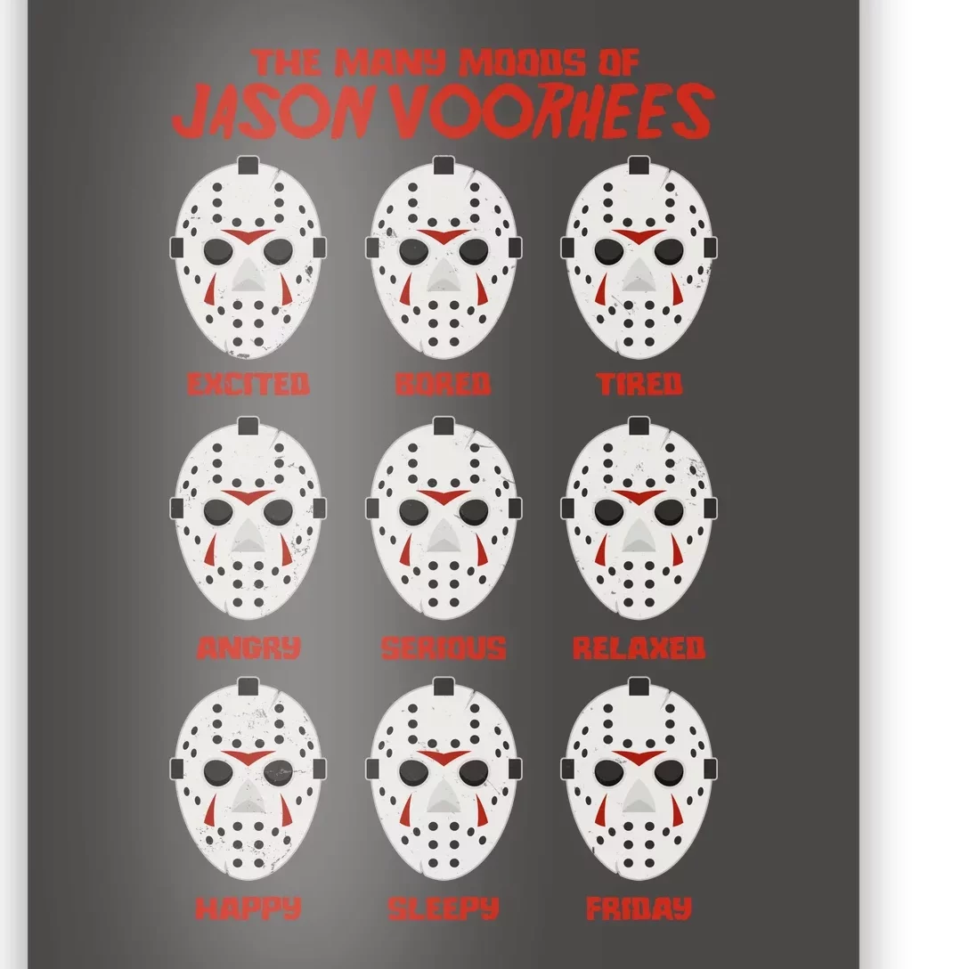 Funny Halloween The Many Moods Of Jason Voorhees Poster