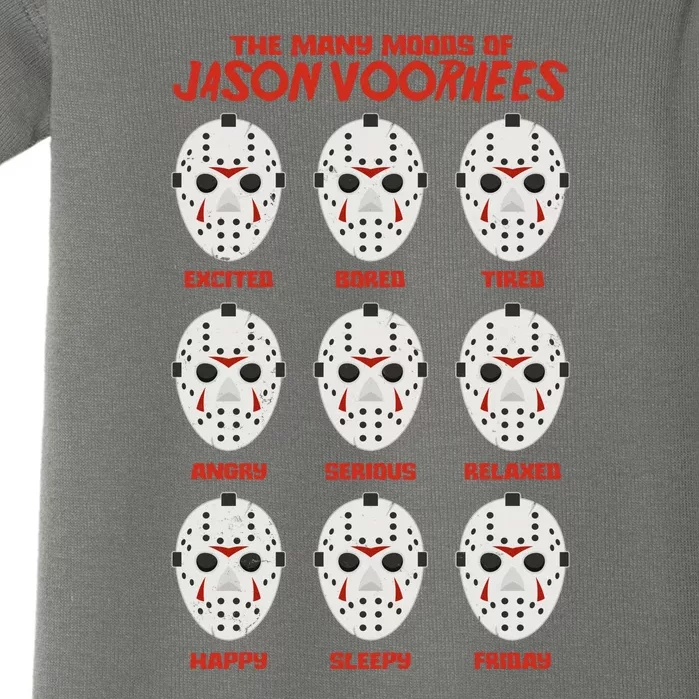 Funny Halloween The Many Moods Of Jason Voorhees Baby Bodysuit