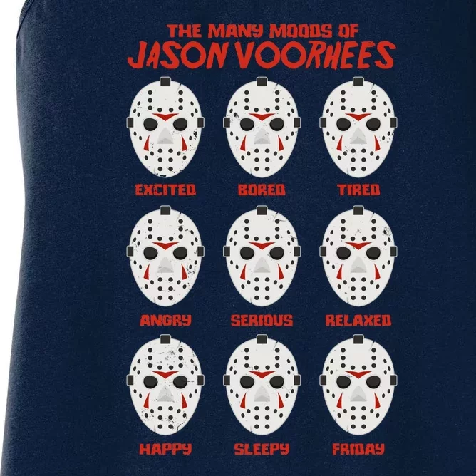 Funny Halloween The Many Moods Of Jason Voorhees Women's Racerback Tank