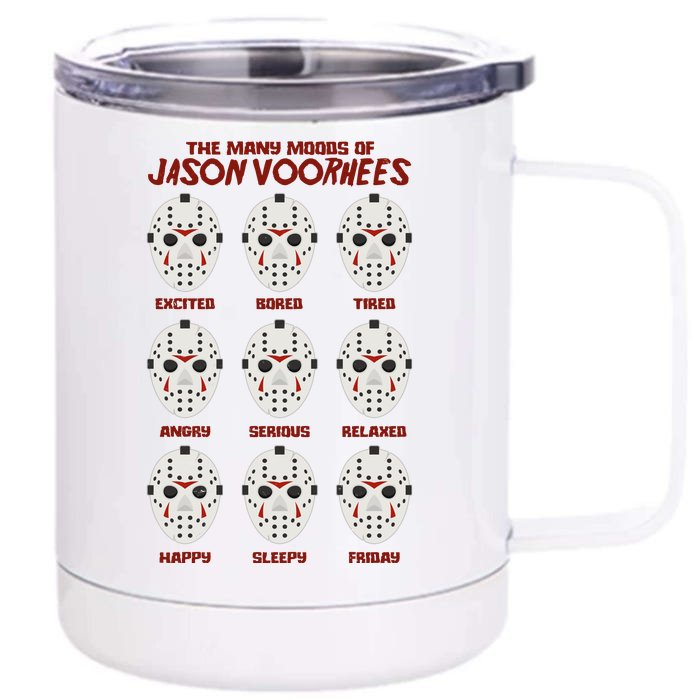 Funny Halloween The Many Moods Of Jason Voorhees Front & Back 12oz Stainless Steel Tumbler Cup