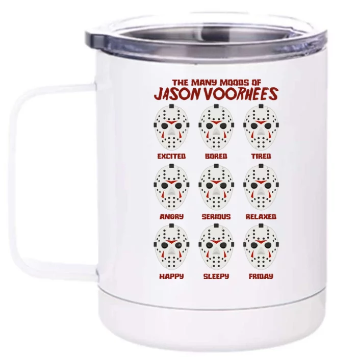 Funny Halloween The Many Moods Of Jason Voorhees Front & Back 12oz Stainless Steel Tumbler Cup