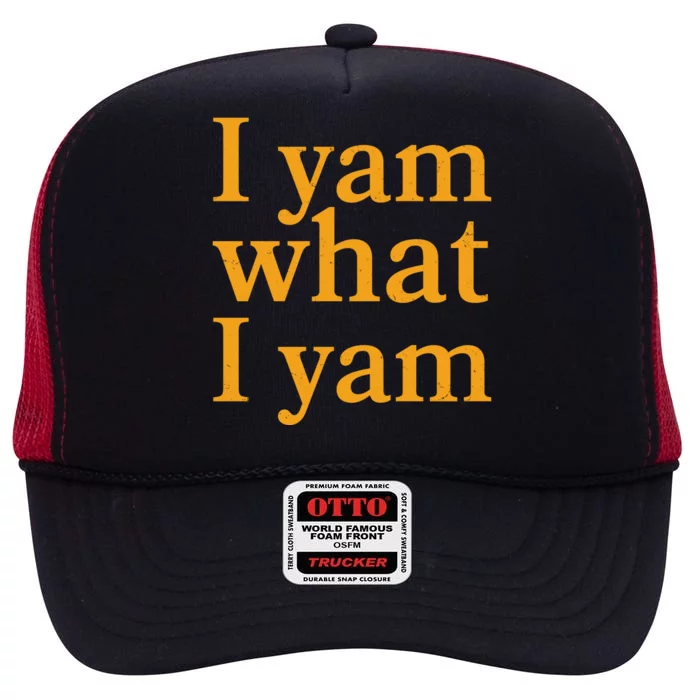 Funny Holidays Thanksgiving I Yam What I Yam High Crown Mesh Trucker Hat