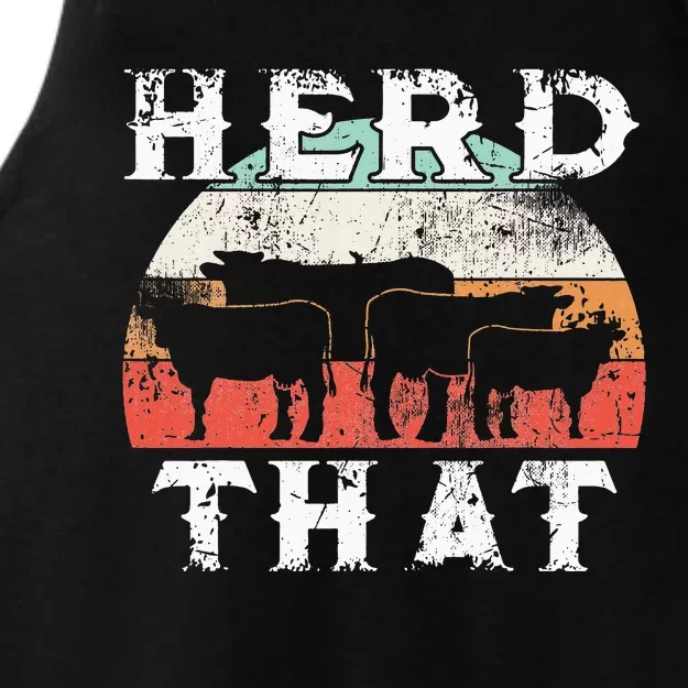 Farmer Herd That Cow Lover Farmer Ladies Tri-Blend Wicking Tank