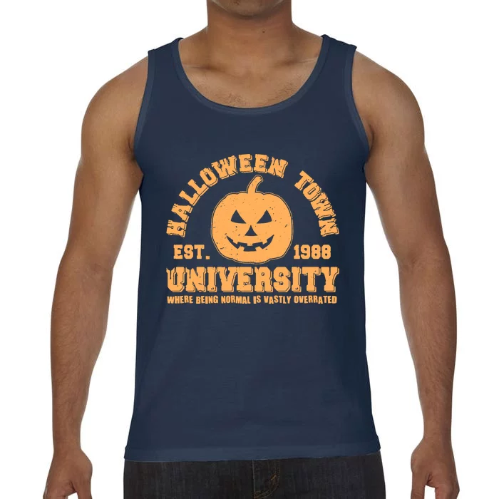 Funny Halloween Town University Est 1988 Where Being Normal Is Vastly Overrated Comfort Colors® Tank Top