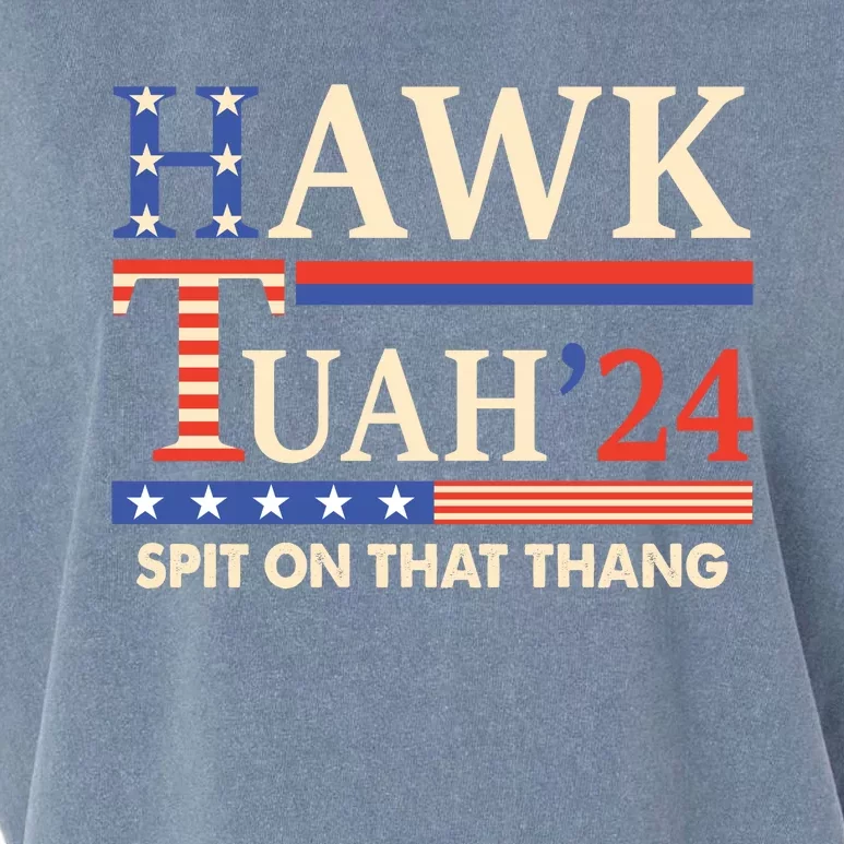 Funny Hawk Tuah 24 Spit On That Thang Garment-Dyed Women's Muscle Tee