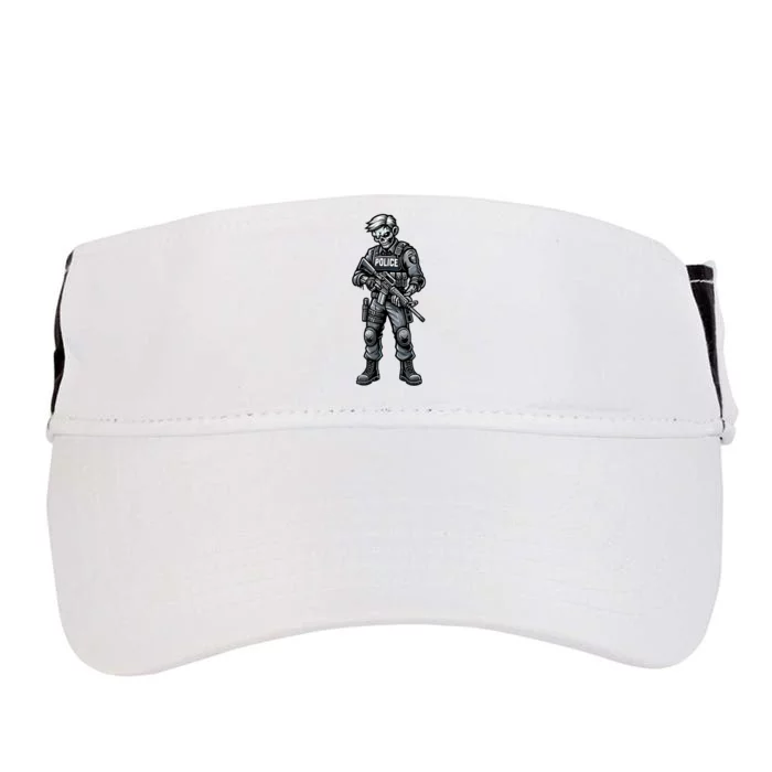 Fun Halloween Tactical Zombie Creepy Police Officer Costume Adult Drive Performance Visor