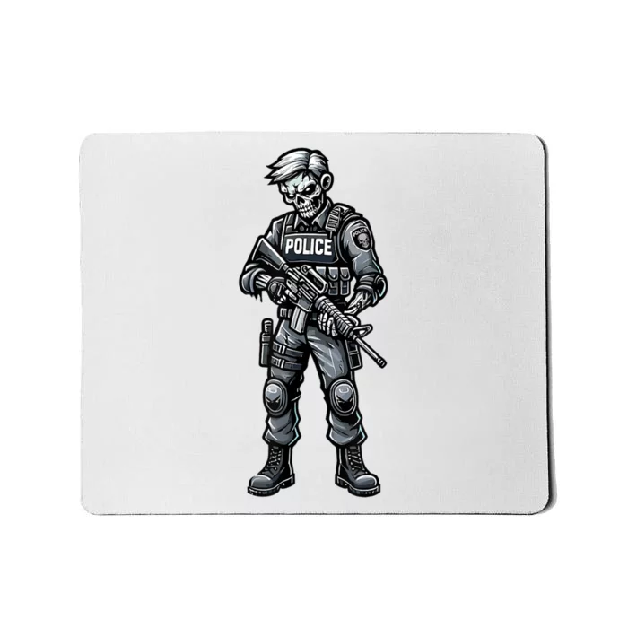 Fun Halloween Tactical Zombie Creepy Police Officer Costume Mousepad