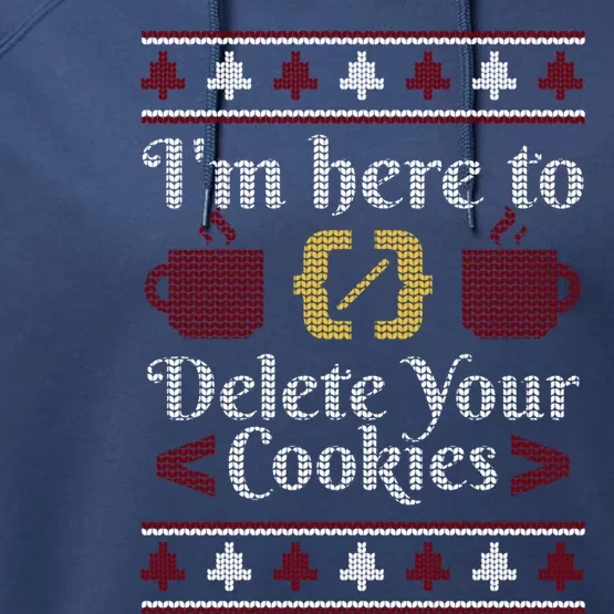 Funny Here To Delete Your Cookies It Helpdesk Christmas Gift Performance Fleece Hoodie