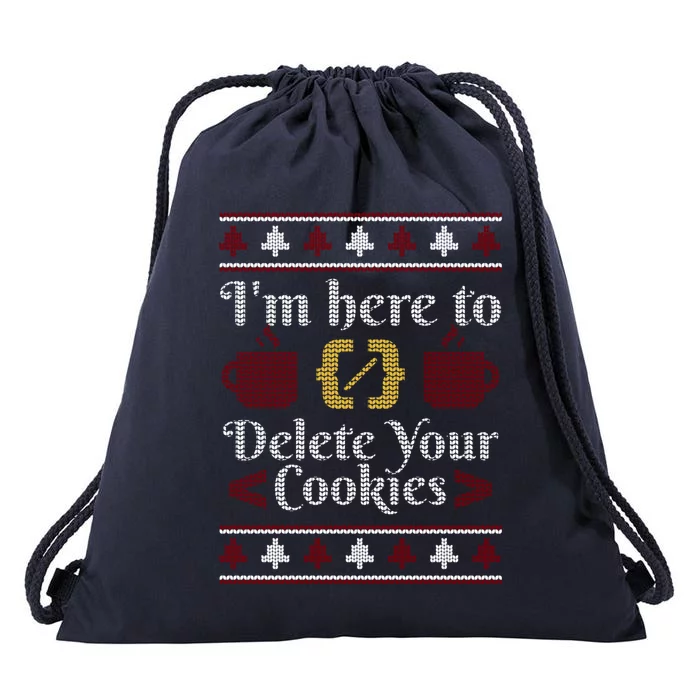 Funny Here To Delete Your Cookies It Helpdesk Christmas Gift Drawstring Bag