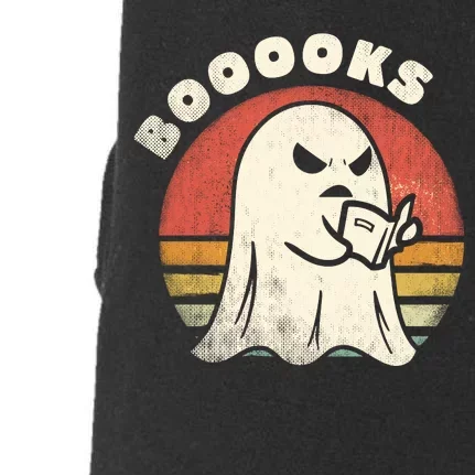 Funny Halloween Teacher Booooks Ghost Reading Book Doggie 3-End Fleece Hoodie