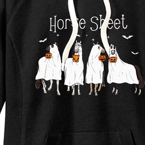 Funny Horse This is Boo Sheet Ghost Boo Halloween Outfit Women's Fleece Hoodie