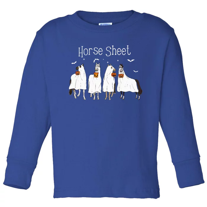 Funny Horse This is Boo Sheet Ghost Boo Halloween Outfit Toddler Long Sleeve Shirt