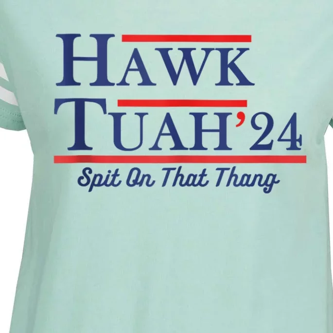 Funny Hawk Tuah 24 Enza Ladies Jersey Football T-Shirt