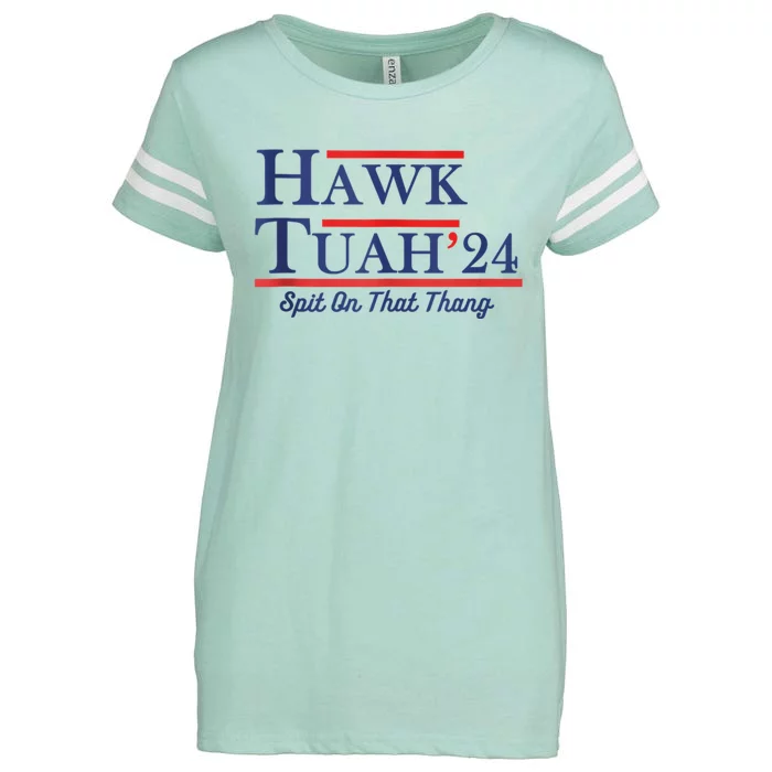 Funny Hawk Tuah 24 Enza Ladies Jersey Football T-Shirt