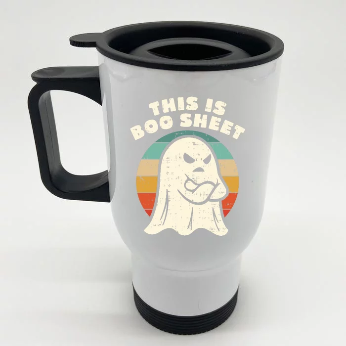 Funny Halloween This Is Boo Sheet Retro Costumes Ghost Front & Back Stainless Steel Travel Mug