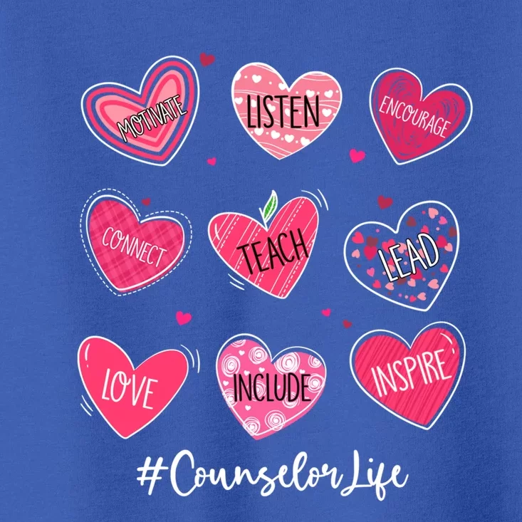 Funny Hearts Teach Love Inspire Counselor Life Valentines Gift Toddler T-Shirt