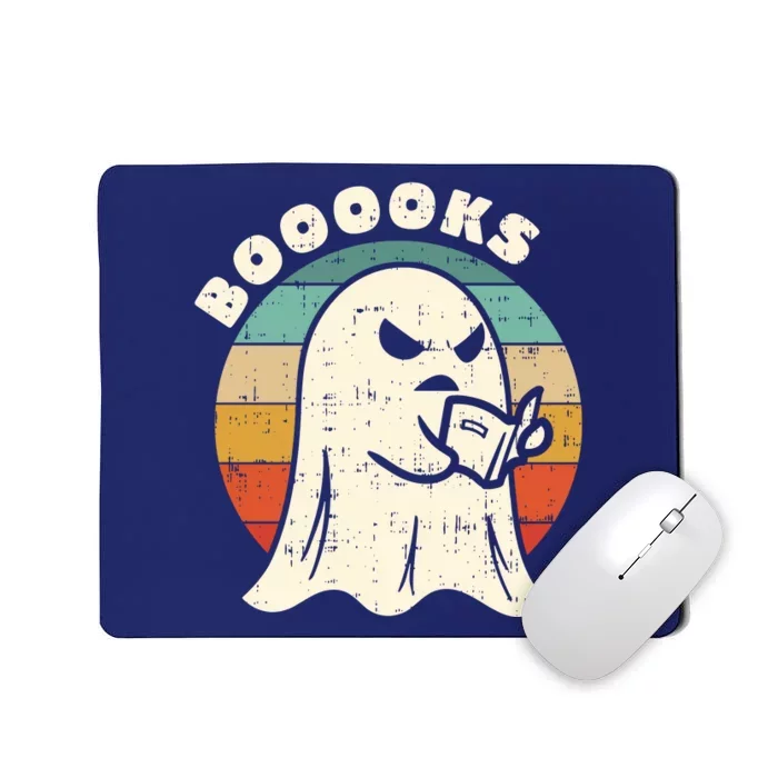 Funny Halloween Teacher Booooks Ghost Reading Book Mousepad