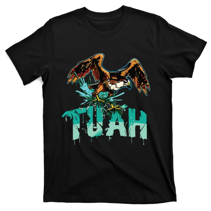 Funny Hawk Tuah Guy Spit Joke Wet That Thang Splash Down T-Shirt