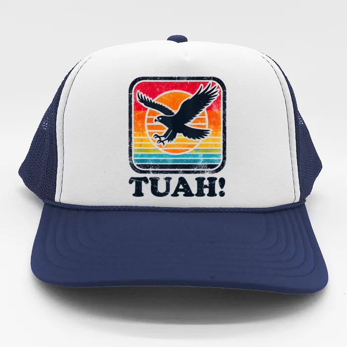 Funny Hawk Tuah Tush Camping Hiking Trucker Hat