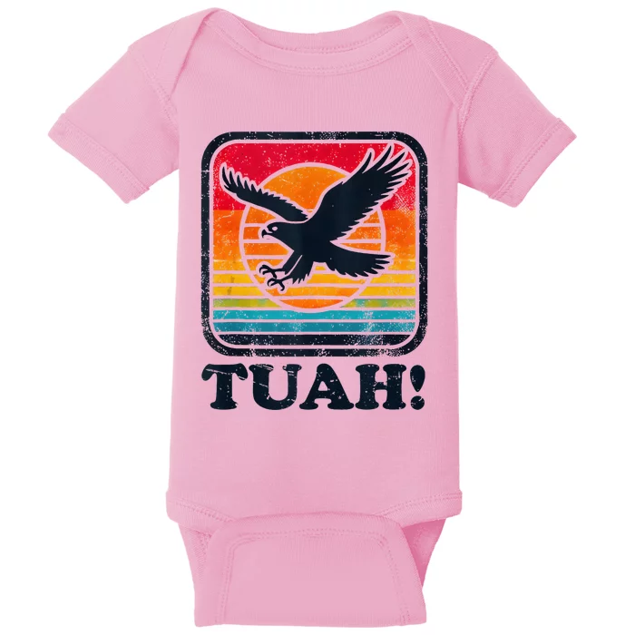 Funny Hawk Tuah Tush Camping Hiking Baby Bodysuit