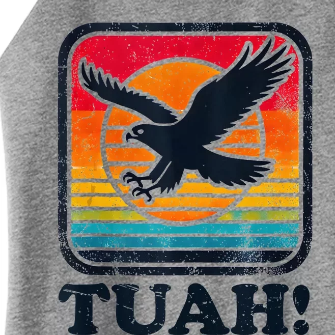 Funny Hawk Tuah Tush Camping Hiking Women’s Perfect Tri Rocker Tank