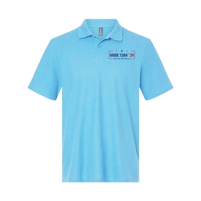 Funny Hawk Tuah 24 Spit On That Thang Softstyle Adult Sport Polo