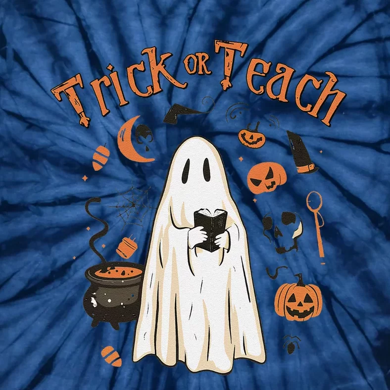 Funny Halloween Trick Or Teach Teachers Gifts Cute Ghost Tie-Dye T-Shirt