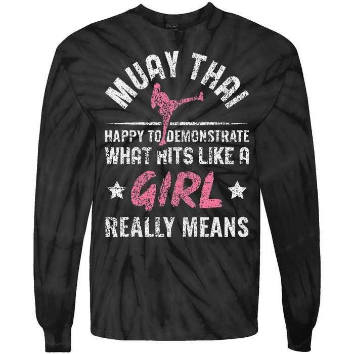 Funny Happy To Demonstrate Thai Boxing Muay Thai Tie-Dye Long Sleeve Shirt