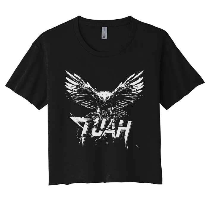 Funny Hawk Tuah Guy Spit Joke Wet That Thang Splash Down Women's Crop Top Tee