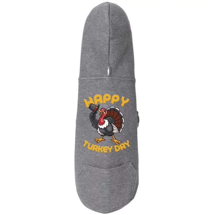 Funny Happy Turkey Day Thanksgiving Day Gift Doggie 3-End Fleece Hoodie