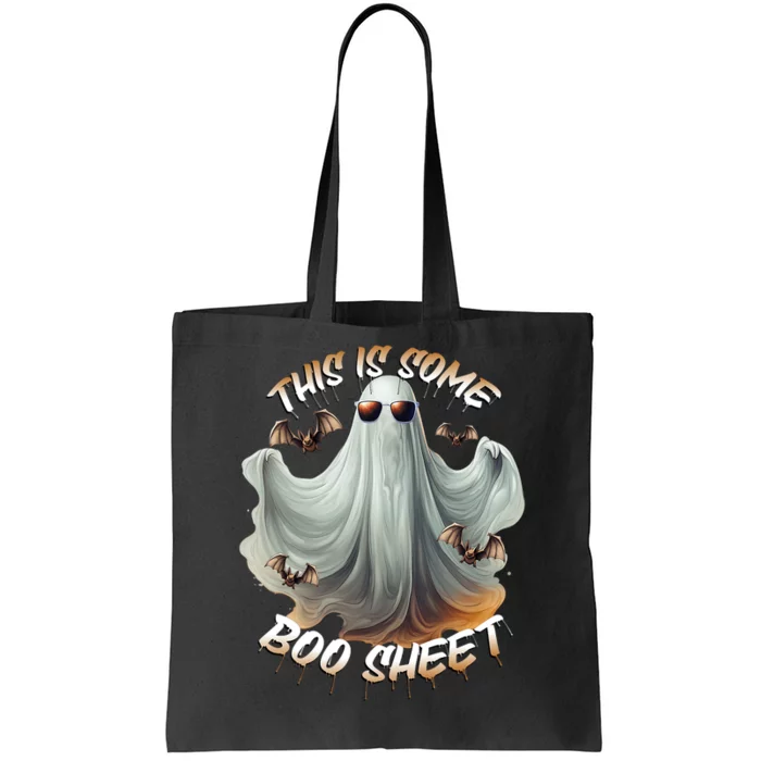 Funny Halloween This Is Some Boo Sheet Costume Design Tote Bag