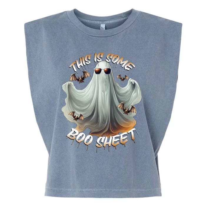 Funny Halloween This Is Some Boo Sheet Costume Design Garment-Dyed Women's Muscle Tee