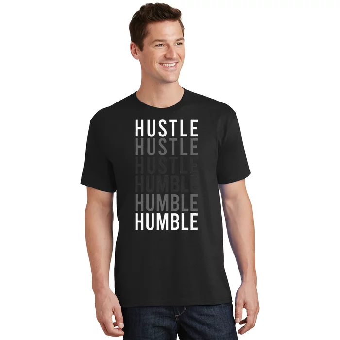 Funny Hustle To Humble Transition Motivational Typography T-Shirt